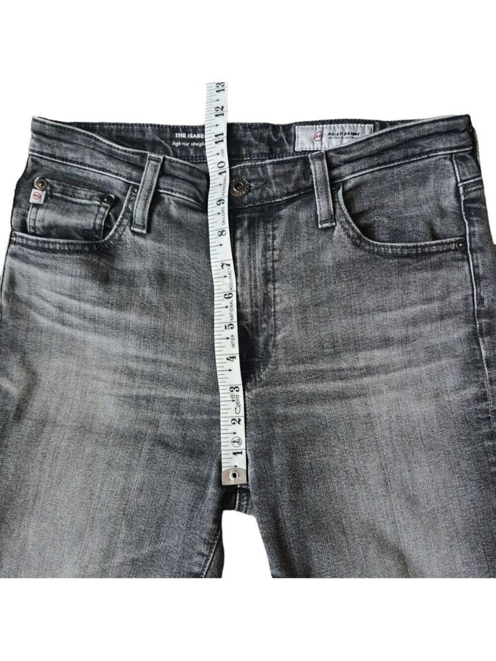 AG The Isabelle High Rose Straight Crop Raw Hem Gray Size 27R Adriano Goldshmeid - Picture 11 of 13